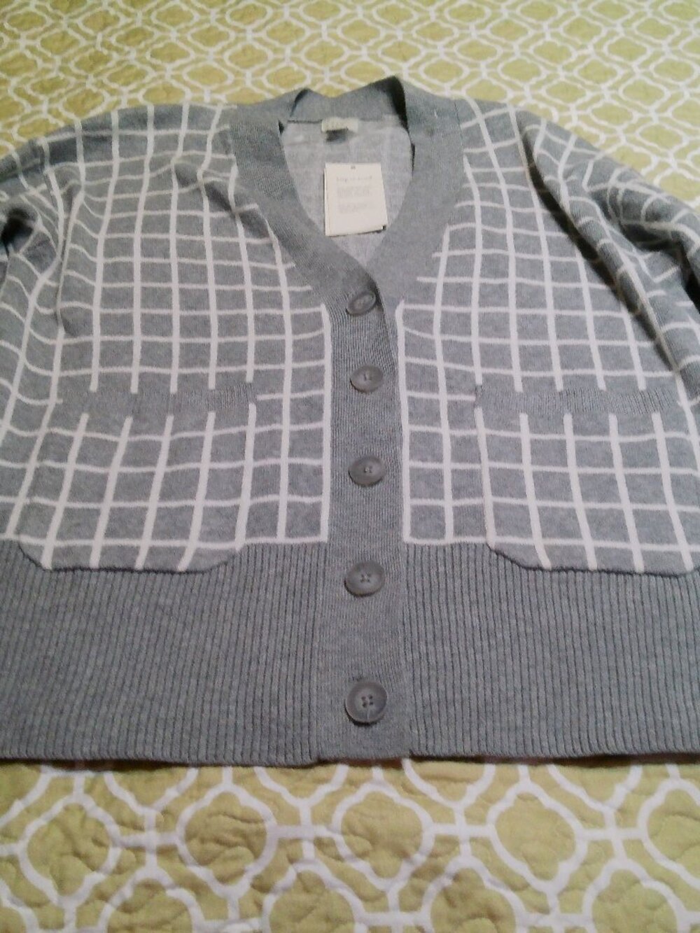 A NEW DAY GRAY GRID SWEATER NEW WITH TAGS SIZE MED